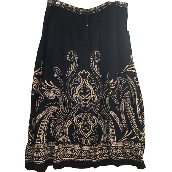 Dressbarn Skirt Womens 3XL NEW Westport Maxi Black Rayon Summer Flowy Pull On - Picture 11 of 11